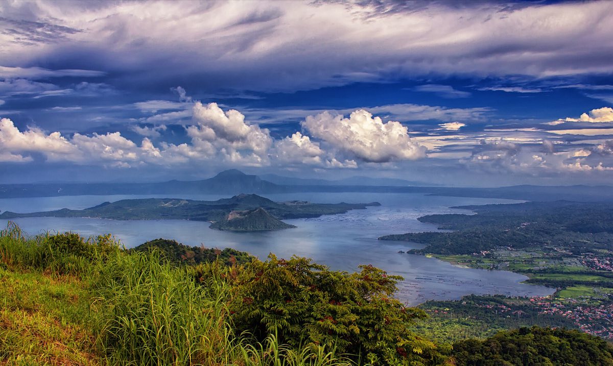 Taal Lake and its volcano island seen from the Tagaytay ridge