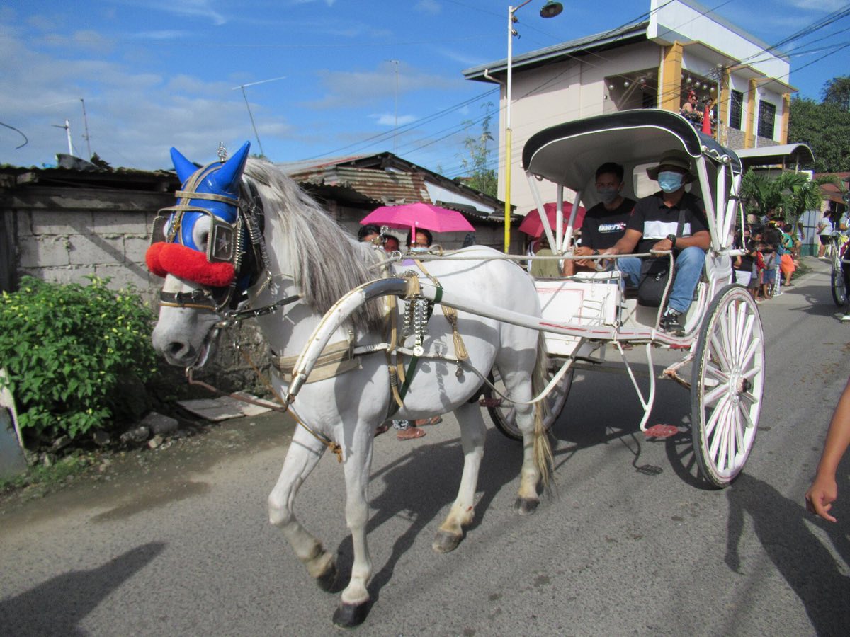 A horse-drawn kalesa waiting for passengers on a Manila street