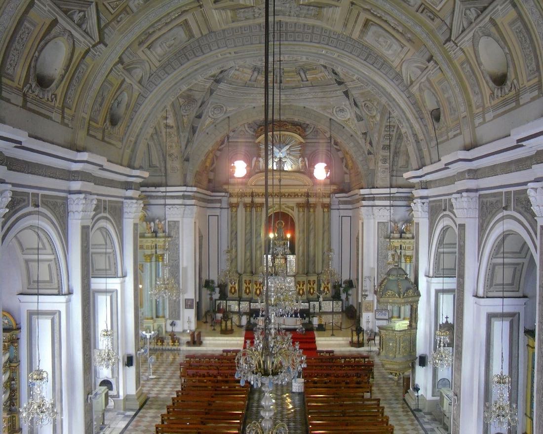 The painted barrel vault and nave of San Agustin Church, Intramuros