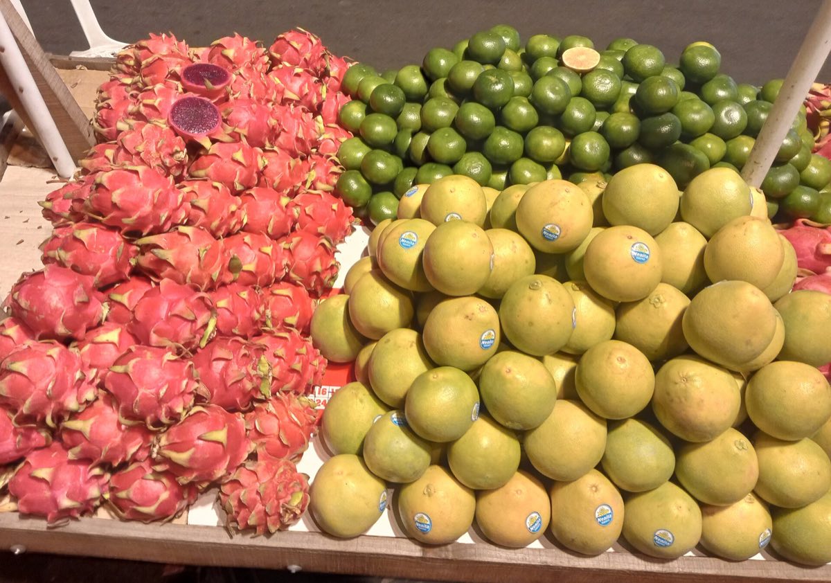A produce stall on a street in Binondo, Manila